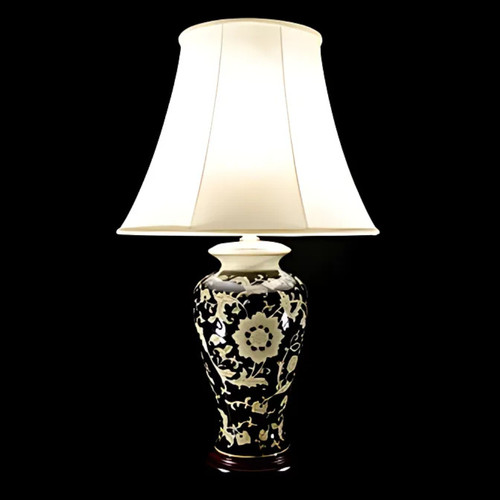 Black floral table - black,