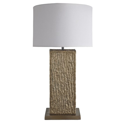 Brass finish column table lamp - brass,