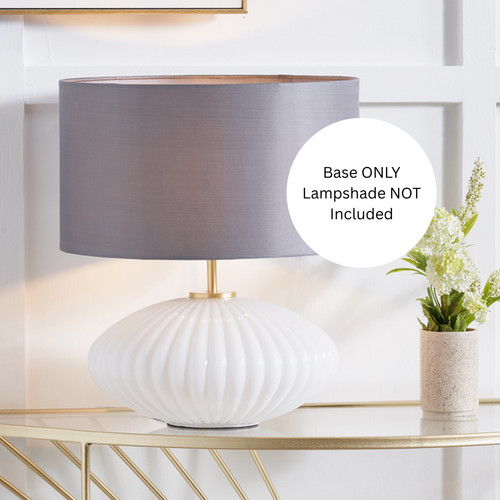 Oval table lamp - oval, white