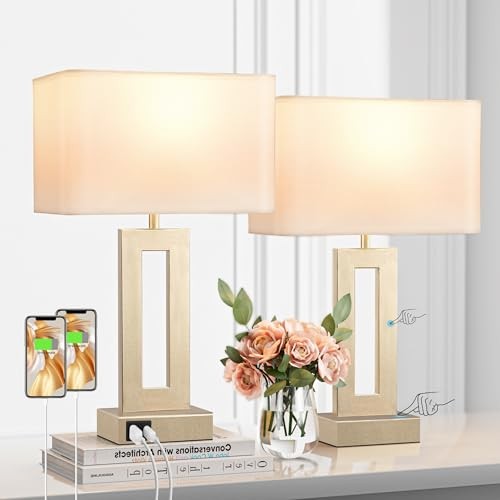 Gold table lamps - table, 2