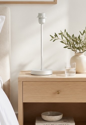 White stem table lamp - table,