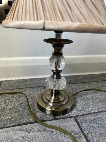 Beige table lamp with brass - table,