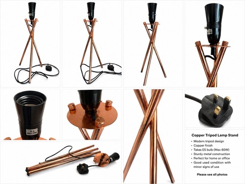 Pair ofmodern copper tripod - pair,